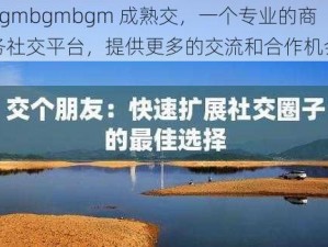 bgmbgmbgm 成熟交，一个专业的商务社交平台，提供更多的交流和合作机会