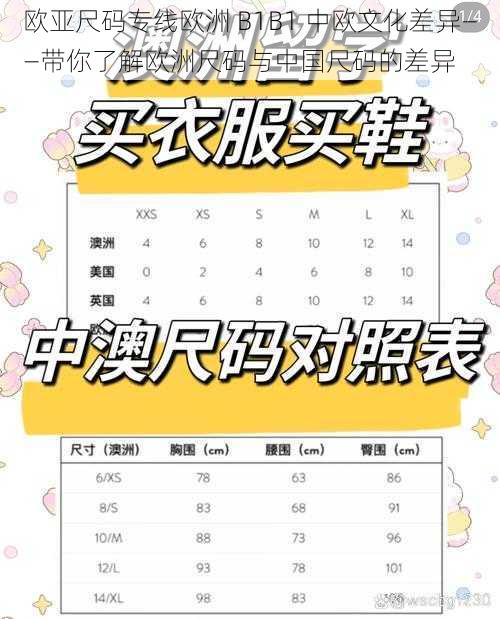 欧亚尺码专线欧洲 B1B1 中欧文化差异——带你了解欧洲尺码与中国尺码的差异