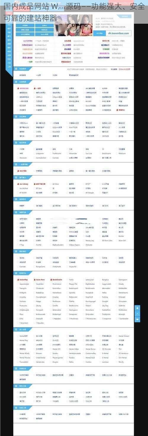 国内成品网站 W灬源码——功能强大、安全可靠的建站神器