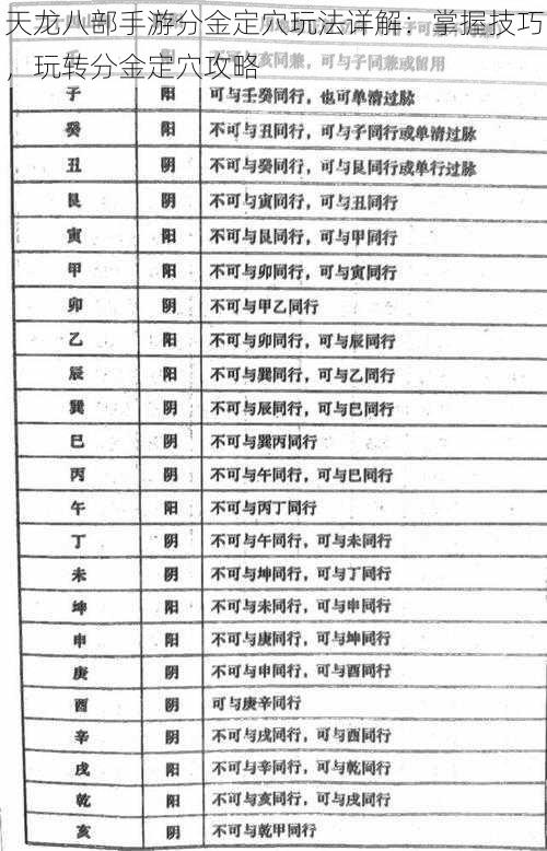 天龙八部手游分金定穴玩法详解：掌握技巧，玩转分金定穴攻略