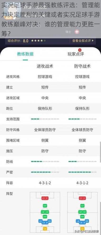 实况足球手游最强教练评选：管理能力决定胜利的关键或者实况足球手游教练巅峰对决：谁的管理能力更胜一筹？