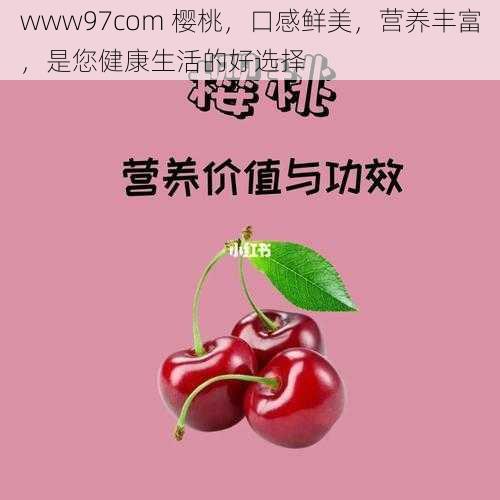 www97com 樱桃，口感鲜美，营养丰富，是您健康生活的好选择