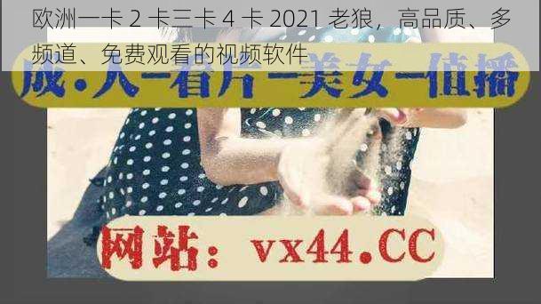 欧洲一卡 2 卡三卡 4 卡 2021 老狼，高品质、多频道、免费观看的视频软件