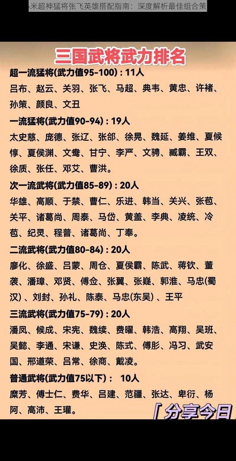 小米超神猛将张飞英雄搭配指南：深度解析最佳组合策略