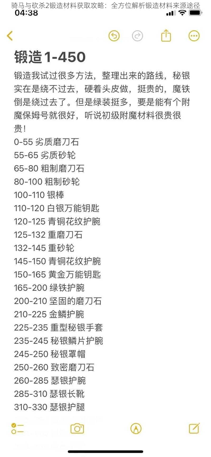 骑马与砍杀2锻造材料获取攻略：全方位解析锻造材料来源途径