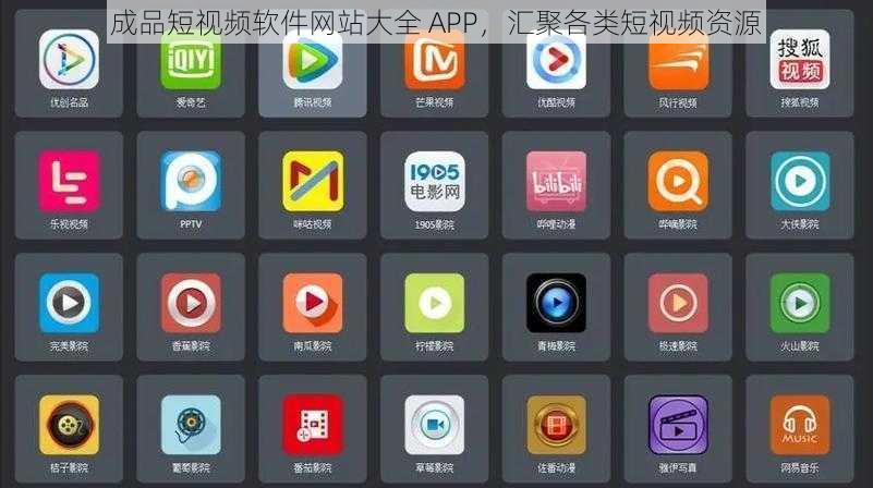 成品短视频软件网站大全 APP，汇聚各类短视频资源