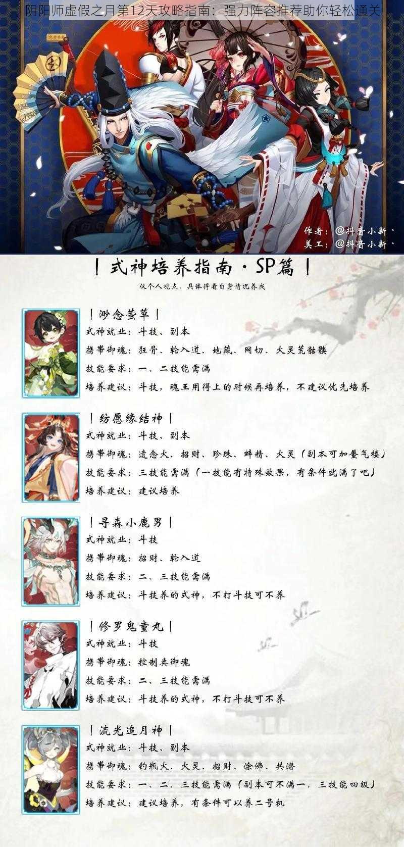 阴阳师虚假之月第12天攻略指南：强力阵容推荐助你轻松通关