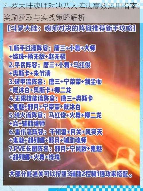 斗罗大陆魂师对决八人阵法高效运用指南：奖励获取与实战策略解析